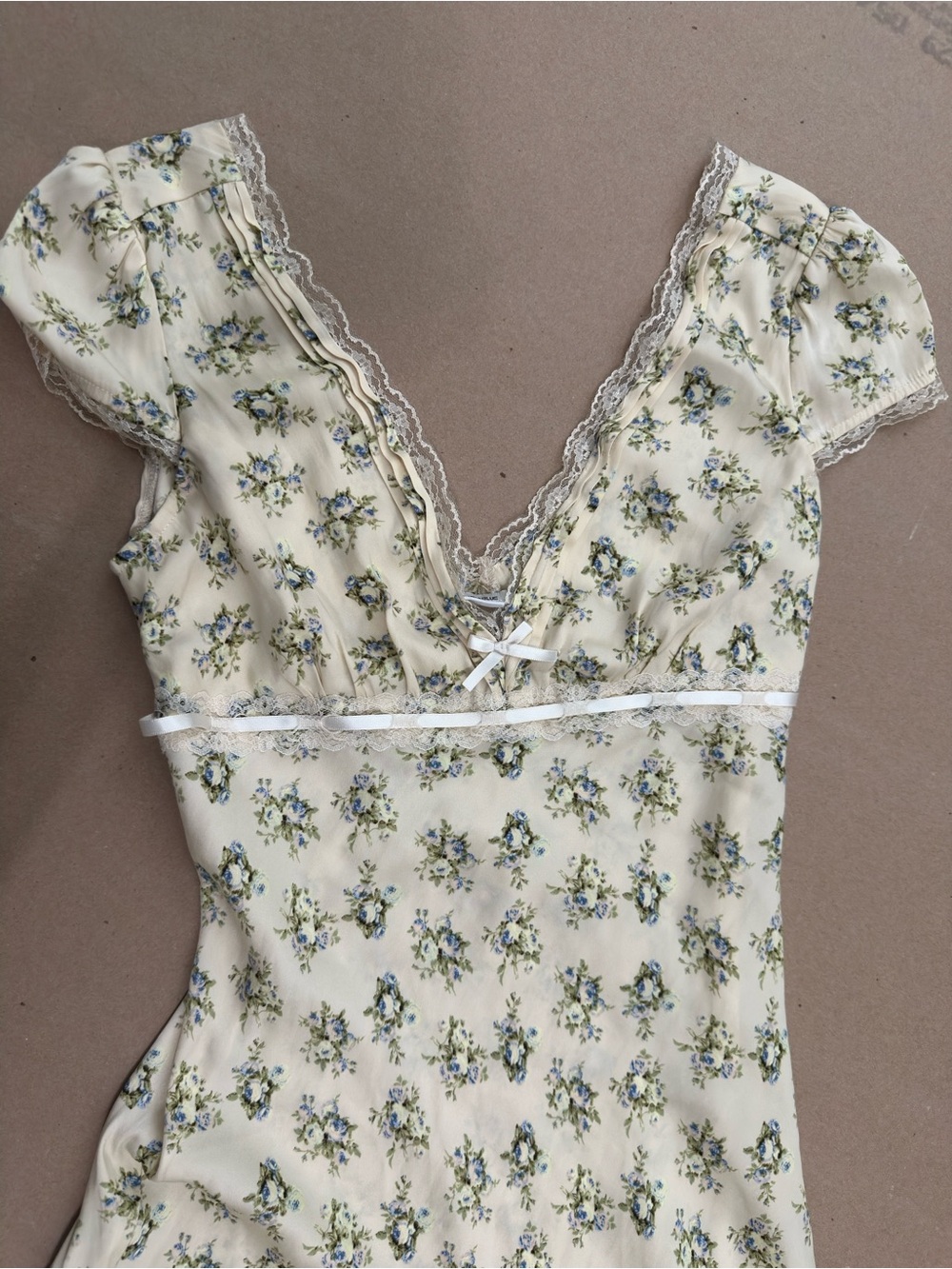 Urban Outfiters Floral Lace-Trim V-Neck Camisole Dress